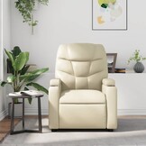 Verstelbare Massagestoel Kunstleer Crème - 35% Korting