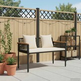 VidaXL Tuinbank Poly Rattan Zwart/Cream Wit - 54% Korting!