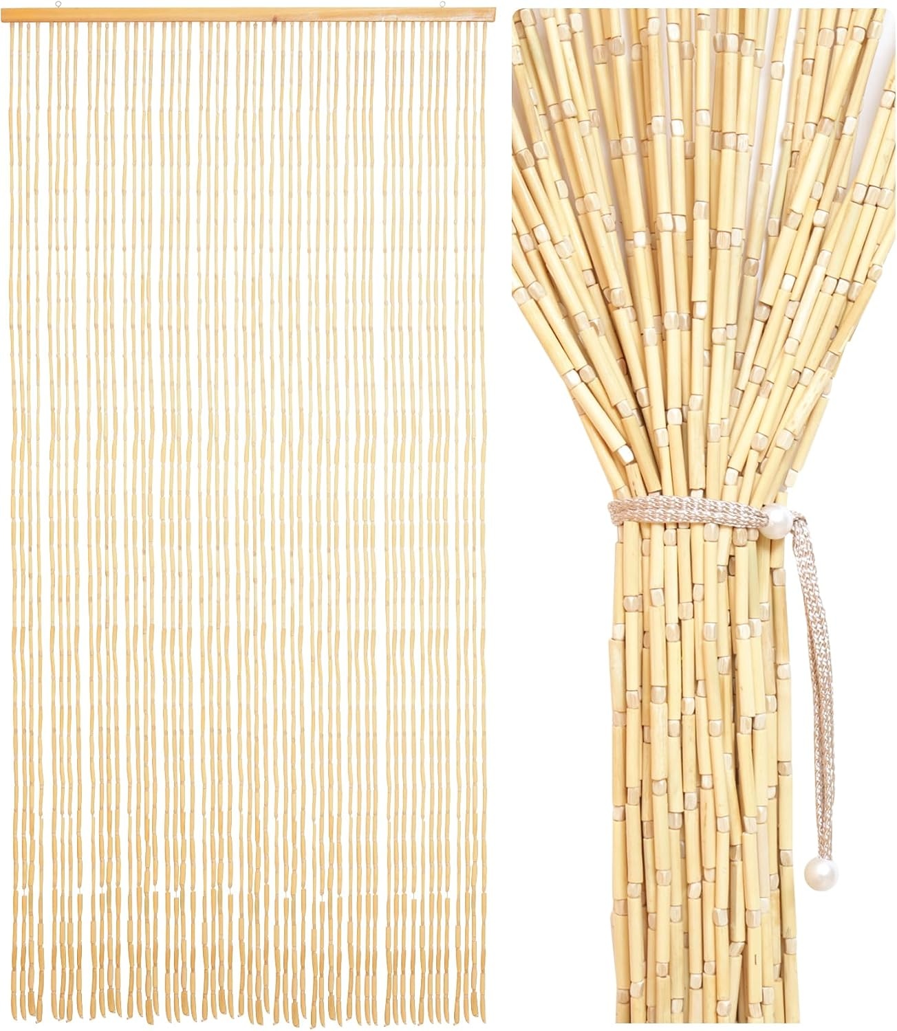 Bamboegordijn Deurgordijn 90x190cm Beige - 34% Korting!