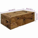 Teakhouten Salontafel 90x50x30 cm (55% Korting)