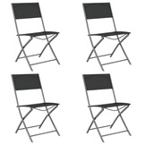 4x Zwarte Tuinstoelen Staal & Textileen Inklapbaar - 34% Korting