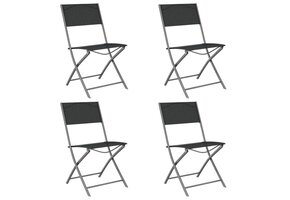 4x Zwarte Tuinstoelen Staal & Textileen Inklapbaar - 34% Korting