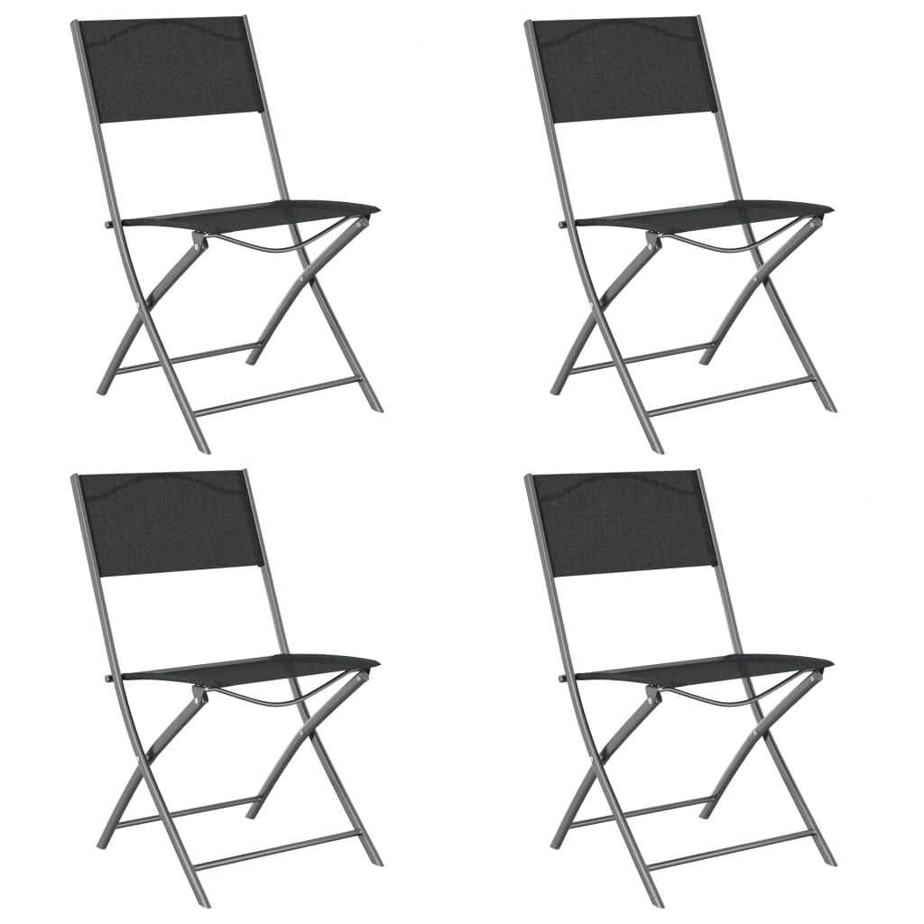 4x Zwarte Tuinstoelen Staal & Textileen Inklapbaar - 34% Korting