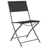 4x Zwarte Tuinstoelen Staal & Textileen Inklapbaar - 34% Korting