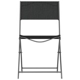 4x Zwarte Tuinstoelen Staal & Textileen Inklapbaar - 34% Korting