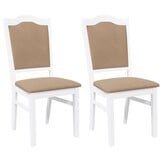 vidaXL Eetkamerstoelen, Wit Massief Hout (2 stuks) - 34% Korting!