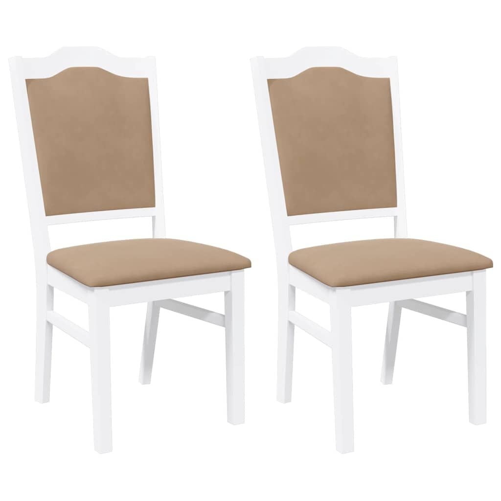 vidaXL Eetkamerstoelen, Wit Massief Hout (2 stuks) - 34% Korting!