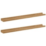 2x VidaXL Wandplank Bruin Bewerkt Hout 80x9x3 cm - 32% Korting!