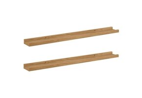 2x VidaXL Wandplank Bruin Bewerkt Hout 80x9x3 cm - 32% Korting!