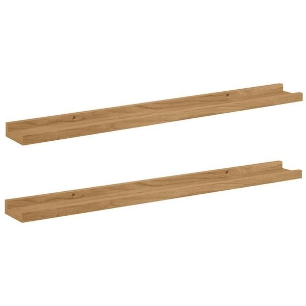 2x VidaXL Wandplank Bruin Bewerkt Hout 80x9x3 cm - 32% Korting!