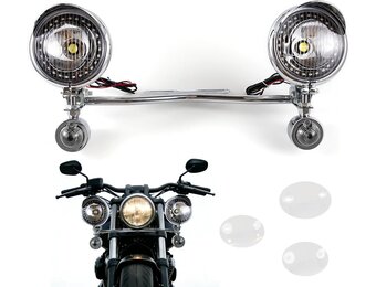 Motorfiets Extra Koplampen Chroom (2 stuks) - 29% Korting