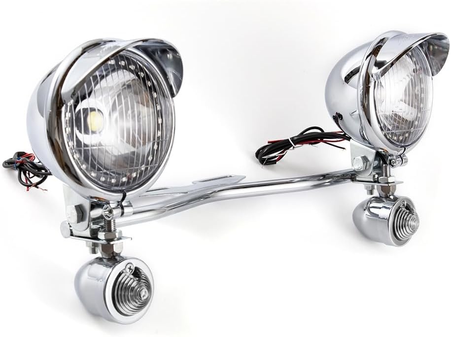 Motorfiets Extra Koplampen Chroom (2 stuks) - 29% Korting