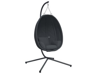 Antraciet Hangstoel met Standaard & Stalen Frame - 35% Korting