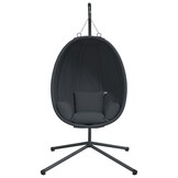 Antraciet Hangstoel met Standaard & Stalen Frame - 35% Korting