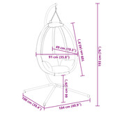 Antraciet Hangstoel met Standaard & Stalen Frame - 35% Korting