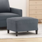 Voetenbank Donkergrijs Kunstleer 60x50x41 cm - 34% Korting