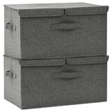 vidaXL Opbergboxen Set van 2 - Antraciet - 50x30x25 cm - 57% Korting
