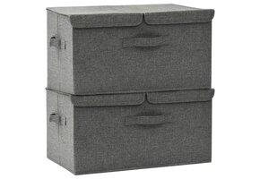 vidaXL Opbergboxen 2 stuks Antraciet (55% korting)