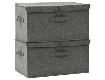 vidaXL Antraciet Opbergboxen (2 stuks) 50x30x25 cm - 33% Korting
