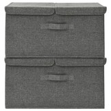 vidaXL Opbergboxen Set van 2 - Antraciet - 50x30x25 cm - 57% Korting