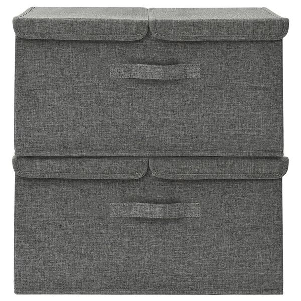 vidaXL Opbergboxen Set van 2 - Antraciet - 50x30x25 cm - 57% Korting