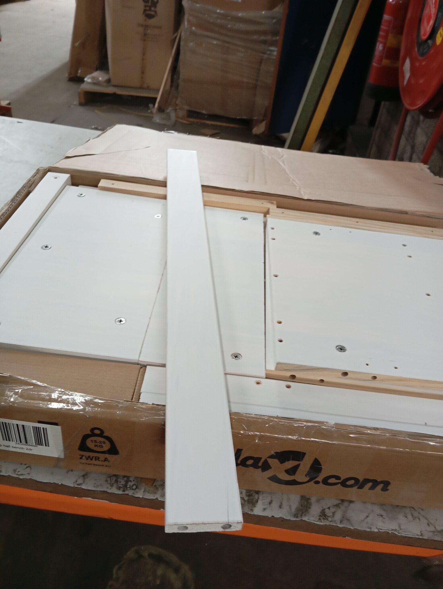 Halbank Massief Grenenhout Wit - 80x40x60 cm - 72% Korting!