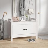 Halbank Massief Grenenhout Wit - 80x40x60 cm - 72% Korting!