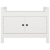 Halbank Massief Grenenhout Wit - 80x40x60 cm - 72% Korting!