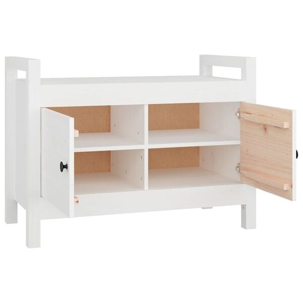 Halbank Massief Grenenhout Wit - 80x40x60 cm - 72% Korting!