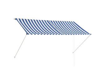 Uittrekbare Luifel 250x150 cm Blauw/Wit - 53% Korting!