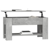 VidaXL Salontafel met Lift-Top: 101x49x52 cm, Betongrijs, 34% Korting