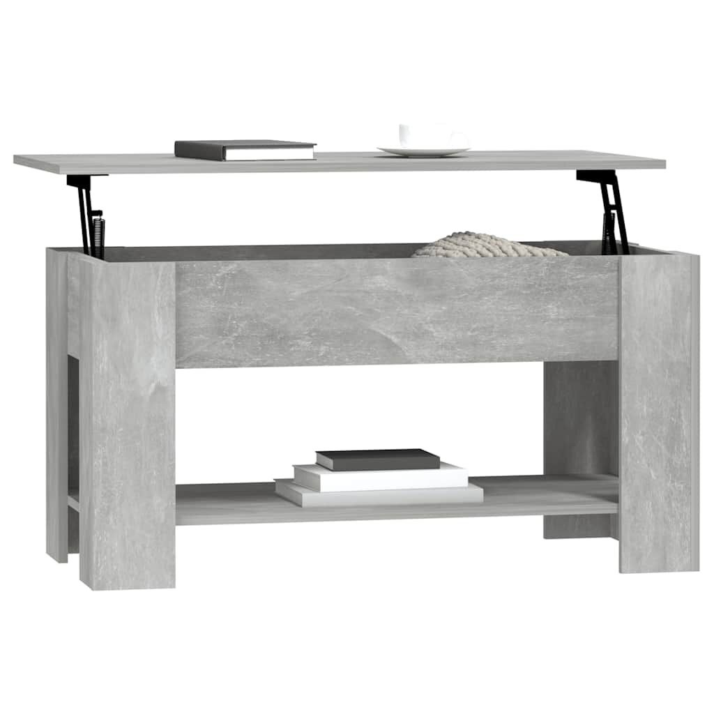 VidaXL Salontafel met Lift-Top: 101x49x52 cm, Betongrijs, 34% Korting