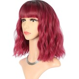 Bob Pruik met Pony 12 inch Ombre Zwart/Donkerrood - 55% Korting