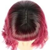 Bob Pruik met Pony 12 inch Ombre Zwart/Donkerrood - 55% Korting