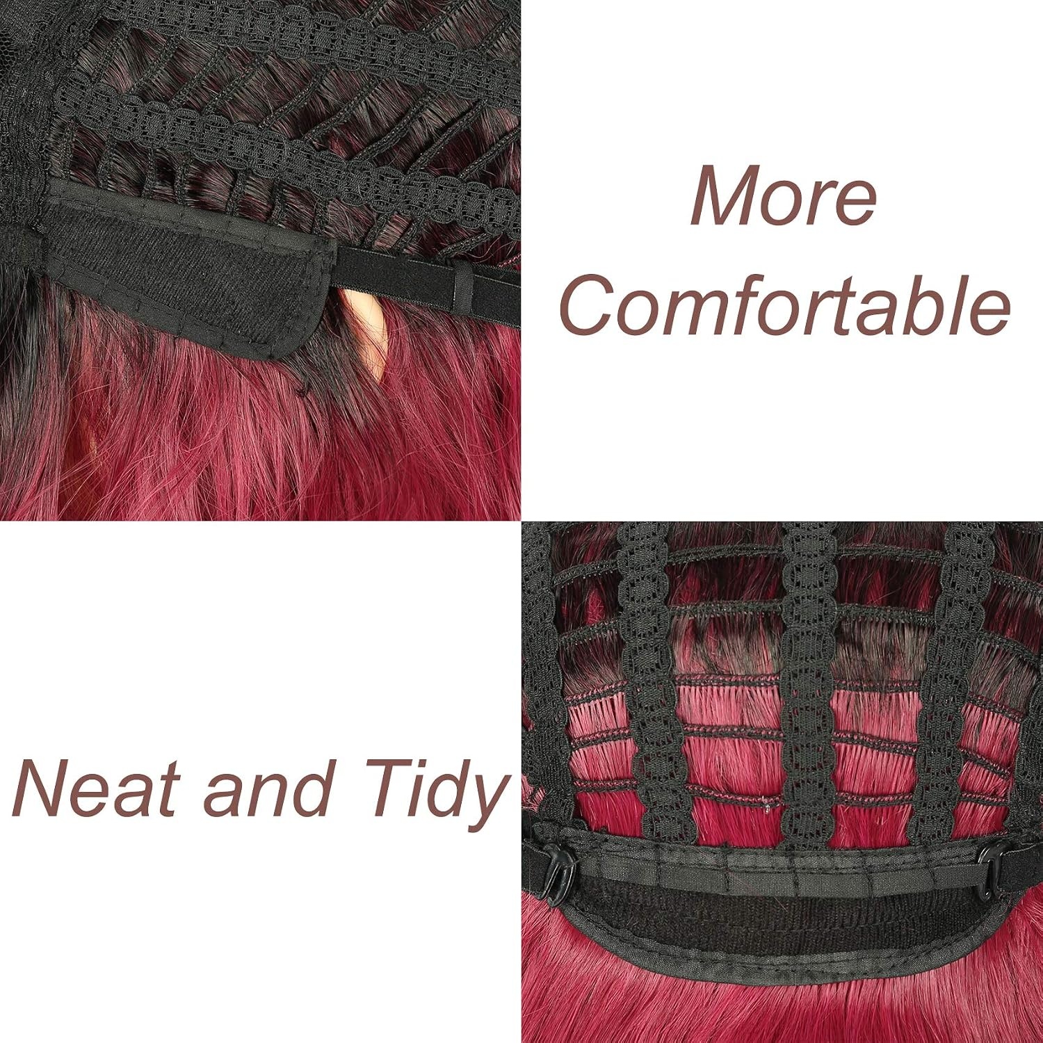 Bob Pruik met Pony 12 inch Ombre Zwart/Donkerrood - 55% Korting