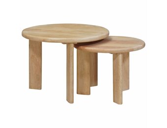 VidaXL Nesttafels 2 Stuks Zwart Massief Mango Hout - 34% Korting