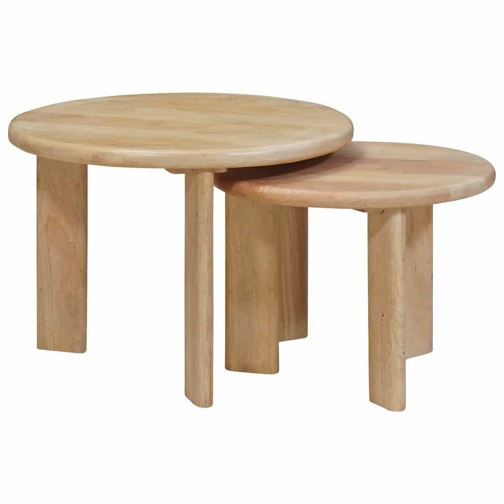 Nesting Salontafel Set Zwart Massief Mango Hout - 61% Korting