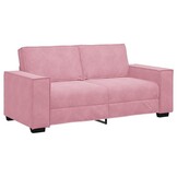 Roze Fluwelen Tweezitsbank 140 cm - 35% Korting
