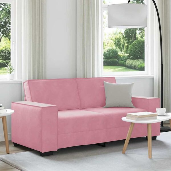 Roze Fluwelen Tweezitsbank 140 cm - 35% Korting