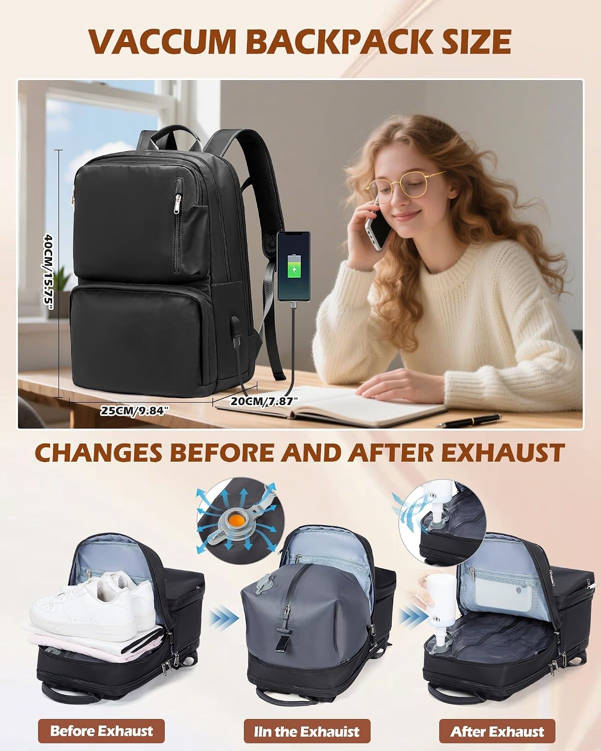 Vacuüm Rugzak Ryanair Handbagage - 40x20x25cm - 47% Korting