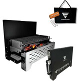 SCHNEIDERFREUDE Klapgrill 2.0 - Compacte Campinggrill met Dubbele Tang & Tas (29% Korting)