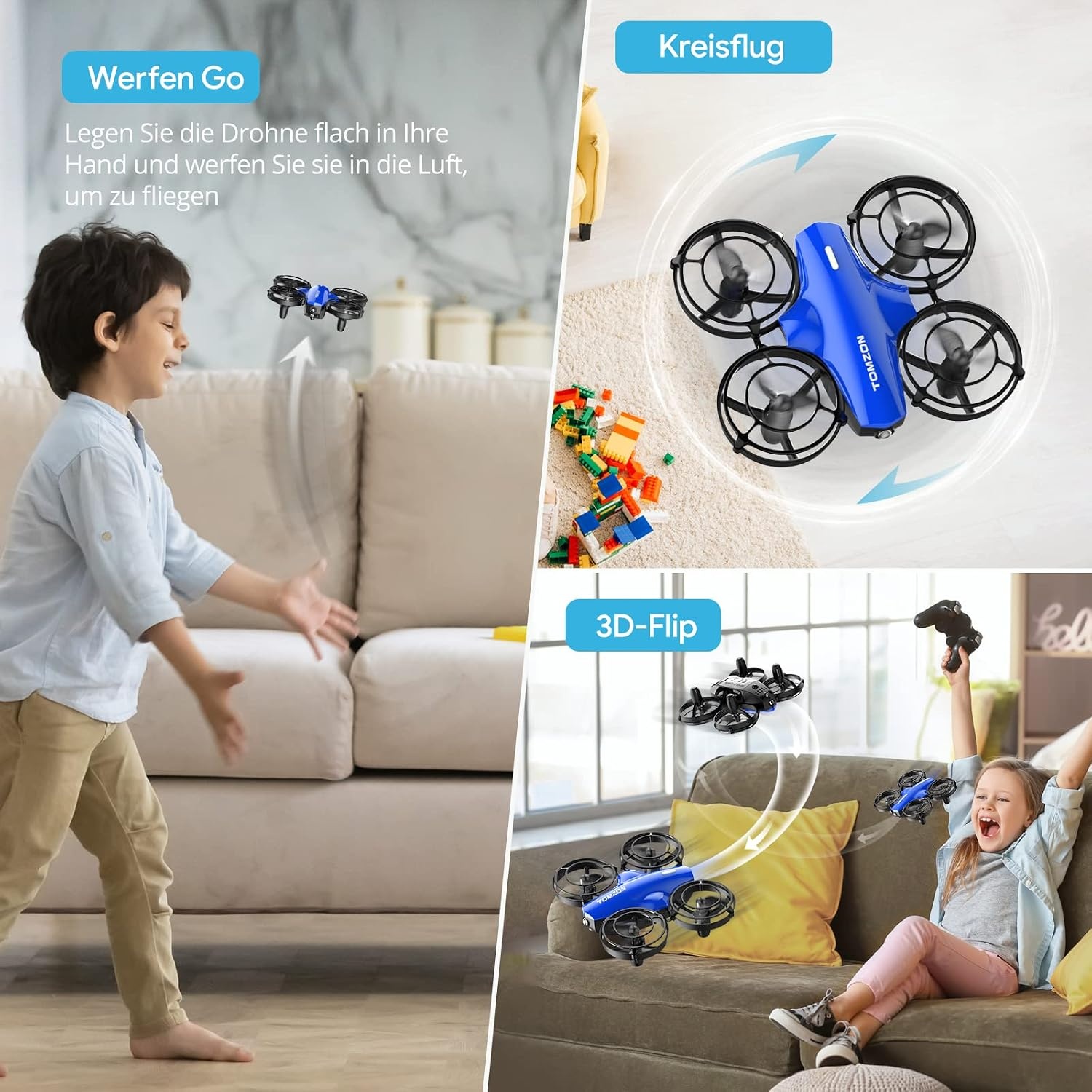 Tomzon A24 Mini Drone Blauw - 24 Min Vliegtijd - 28% Korting