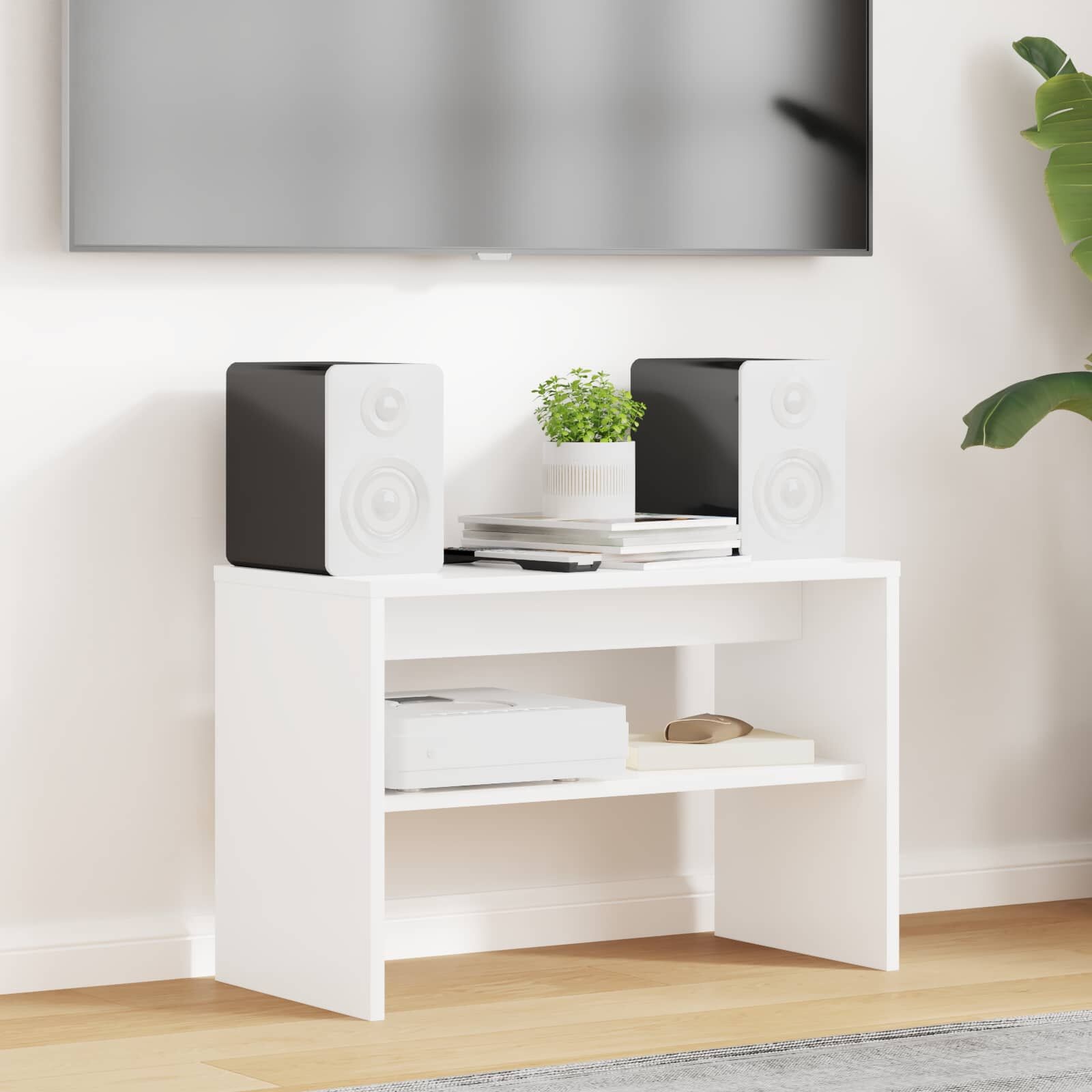 Moderne TV-kast Wit 60x30x40 cm Bewerkt Hout - 69% Korting