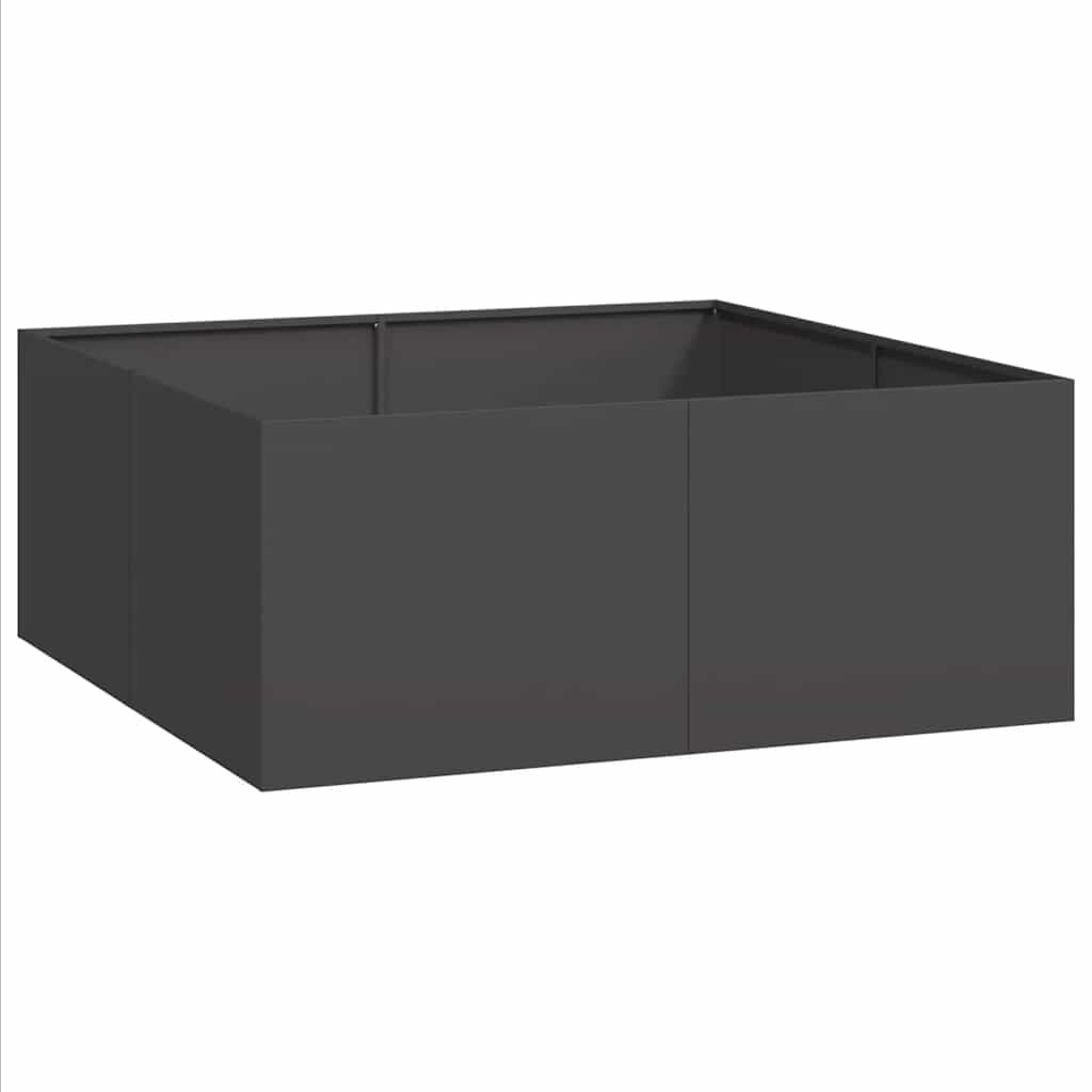 Plantenbak Staal 100x100x40 cm Zwart - 59% Korting!