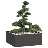 Plantenbak Staal 100x100x40 cm Zwart - 59% Korting!