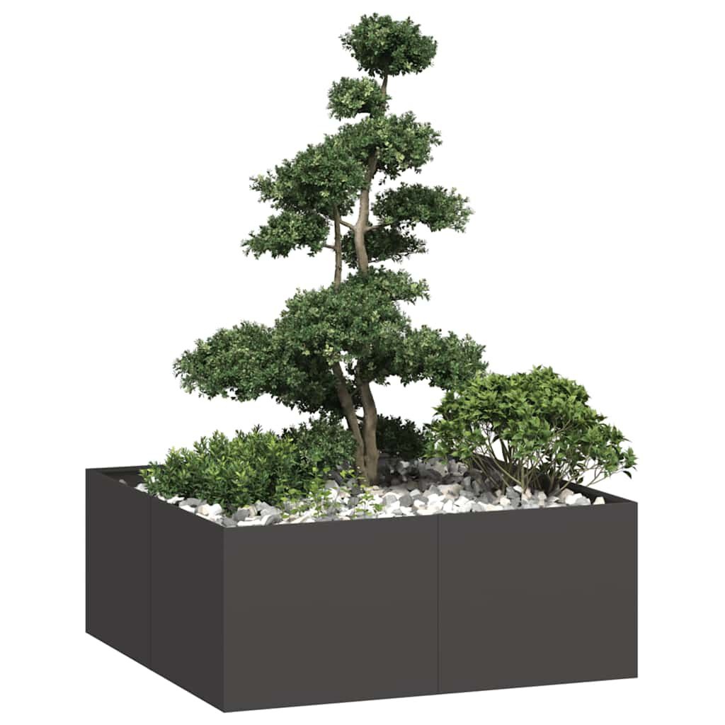 Plantenbak Staal 100x100x40 cm Zwart - 59% Korting!