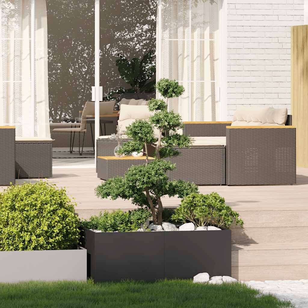 Plantenbak Staal 100x100x40 cm Zwart - 59% Korting!