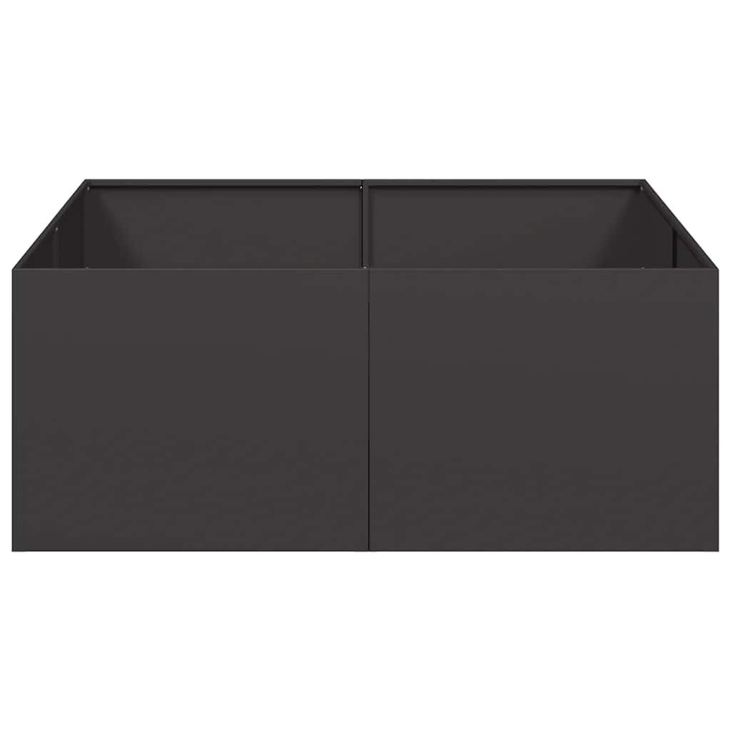 Plantenbak Staal 100x100x40 cm Zwart - 59% Korting!