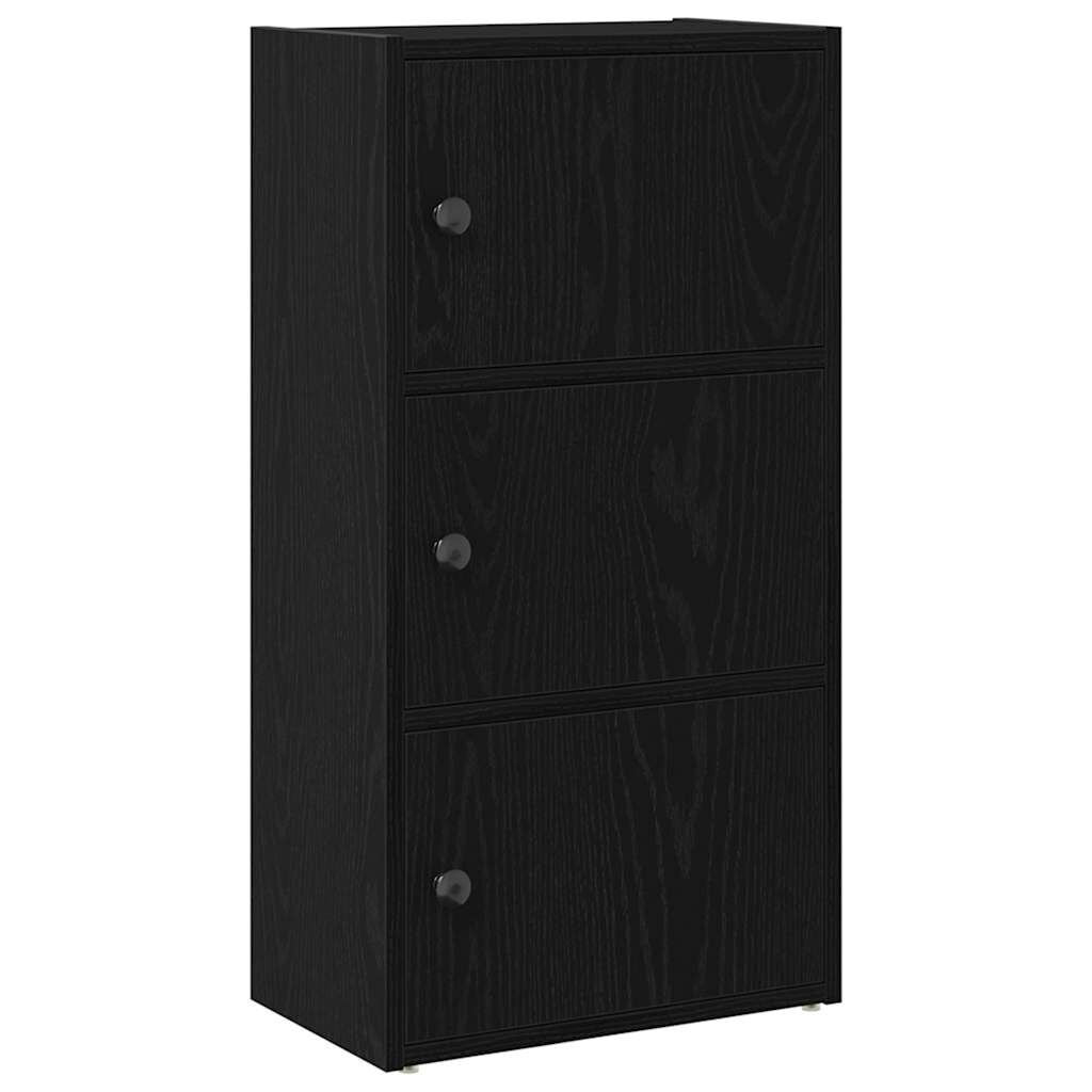 Boekenkast bewerkt hout - Zwart eiken - 40x24x77 cm - 52% korting!
