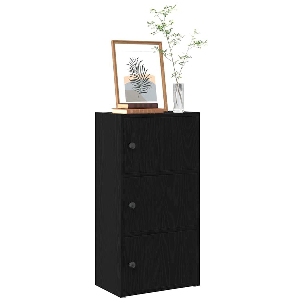 Boekenkast bewerkt hout - Zwart eiken - 40x24x77 cm - 52% korting!